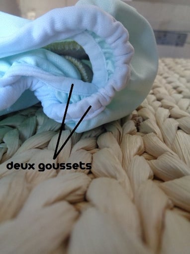 culotte de protection pour couche lavable avec deux goussets  pour éviter les fuites