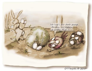 Ostern,cartoons,ostercartoons, ottbyrds, brutverhalten, fortpflanzung, ostereier