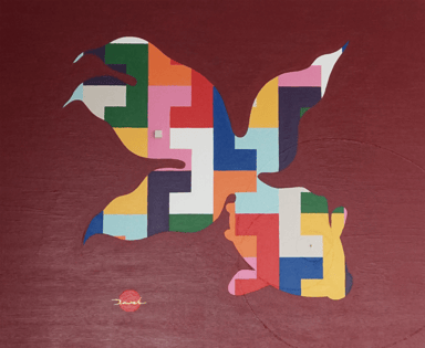 CREATIVE DNA 3   606mm*500mm  F12   2024  acrylic on canvas, wood