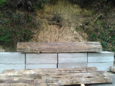 ベイヒバの半割丸太