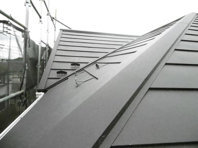 屋根工事　かわらＭＦシルキー　ガルバリウム銅板　リフォーム後　スリーエイトホーム　千葉県　佐倉市　志津