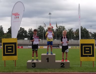 Siegerehrung M8: Pau, Sean, Jannis (vlnr)