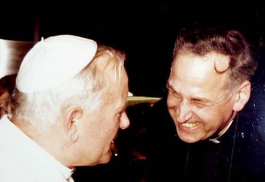Le Pape Jean-Paul II avec Xavier de Meeûs