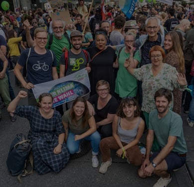 Mit Bernhard Pulver, Aline Trede, Natalie Imboden, Kilian Baumann und weiteren Kandidierenden an der Klimademo