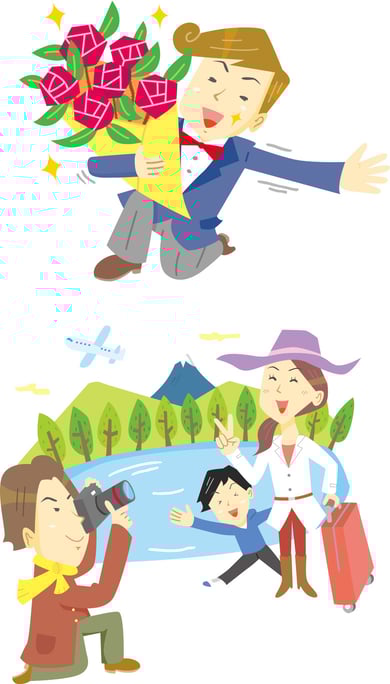 プロポーズイラスト　旅行イラスト