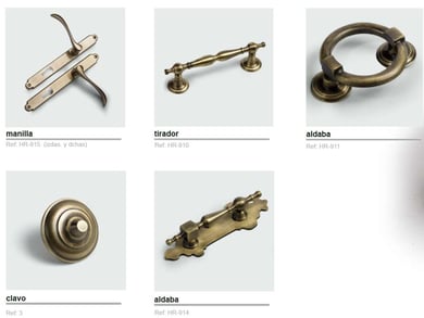 Accesorios puertas latón