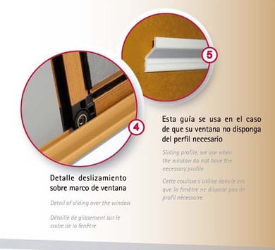 Detalle rueda de mosquitera corredera