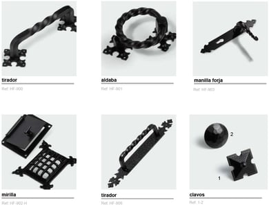 Accesorios rústicos negros de forja