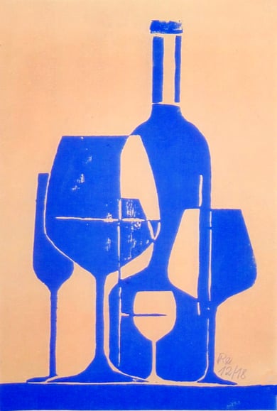 Gläser / Linolschnitt 12/18