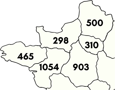 carte des régions du Nord Ouest de la France et leurs puissances de raccordement en 2023