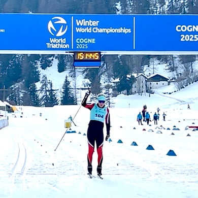 Philip Schädler beendet den Winterduathlon (run & ski) auf dem 8. Kategorienrang