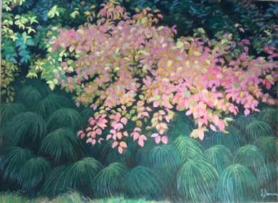 Automne sur les prêles pastel 80x100 Sylvie Berman artiste peintre