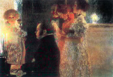 Schubert at the Piano II. Gustav Klimt, 1899.