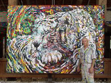 Le Repos du Tigre, acrylique sur toile, 310 cm x 215 cm, 2013
