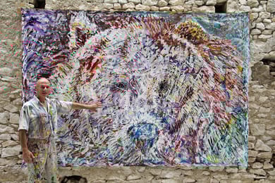 L'Ours, acrylique sur toile, 310 x 210 cm, 2013