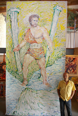 Création de la Méditerannée, acrylique sur papier, 420 x 210 cm, 2012