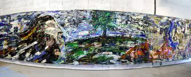 « Alice's Room »  Installation, "L'Homme dans la Tempête", fresque, 9m50 x 2m20 - photo: Jean-Louis Borderie