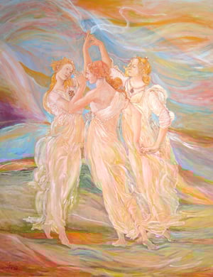 Les Trois Graces, acrylique sur toile, 115 X 90 cm, 2008.