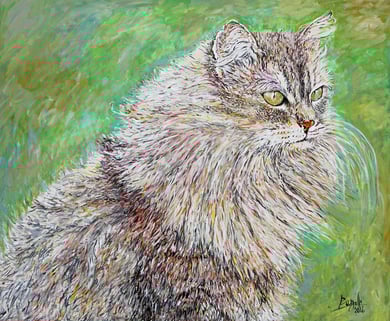 Le Chat-II, acrylique sur toile, 120 x 100 cm, 2016