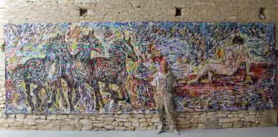 Renaissance, acrylique sur toile, 665 cm x 216 cm, 2013