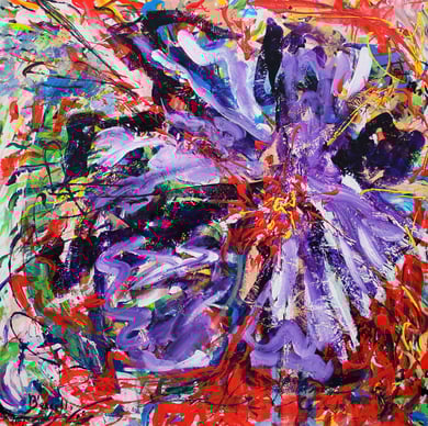 Fleur  N° 4, acrylique sur toile, 100 x 100 cm, 2011