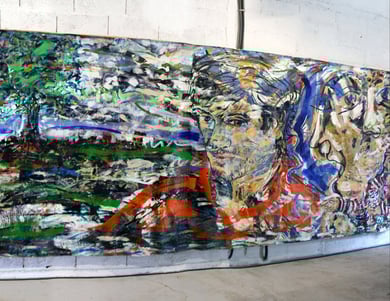 « Alice's Room »  Installation, "L'Homme dans la Tempête", fresque (partie droite) - photo: Jean-Louis Borderie