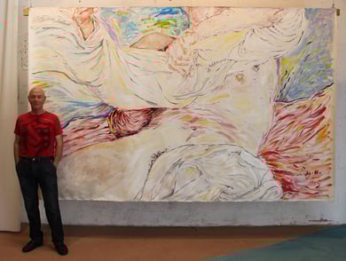 Poussières d'Etoiles, acrylique sur toile, 3.40 m x 2.10 m, 2015