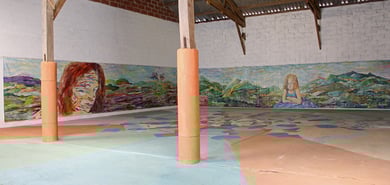 Alice / Salomé et l'Infini, acrylique sur toile,  2 x 10m x 2m15, 2016