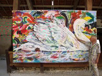 Le Cygne, acrylique sur toile, 355 x 215 cm, 2014