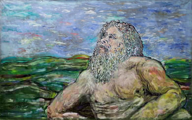 Hercule et l'Infini, acrylique sur toile, 3.40 m x 2.10 m, 2016