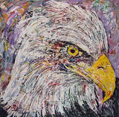 L'Aigle, acrylique sur toile, 100 x 100 cm, 2013