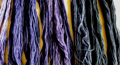 Teintes obtenues avec le campêche et différents mordants