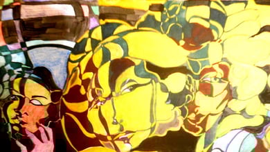 LADIES II. / 100x80 cm  / Kombinierte Technik