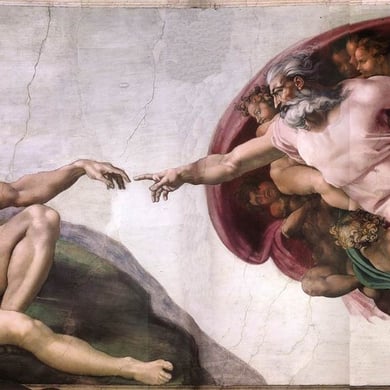 Miguel Ángel: La creación de Adán (Bóveda de la Capilla Sixtina).