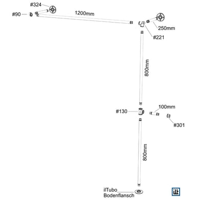 DIY Bauplan Kleiderstange für Garderobe Ankleidezimmer aus Rohren und Temperguss Fittings