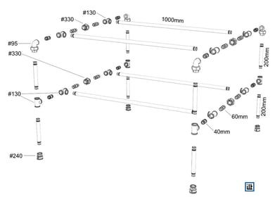 DIY Bauplan Kleiderstange für Garderobe Ankleidezimmer aus Rohren und Temperguss Fittings