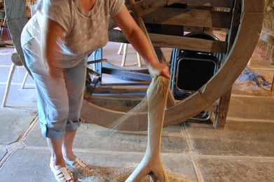 茎の部分をたたいて柔らかく