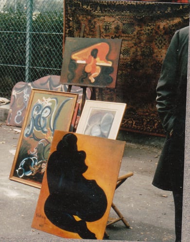 PARIS oeuvres de SERVIN sur les puces de Montreuil