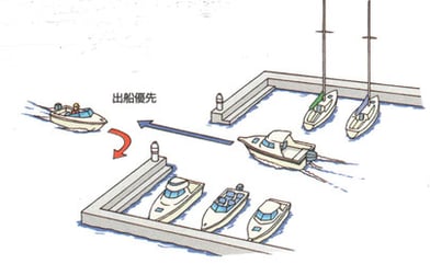 防波堤の入り口付近