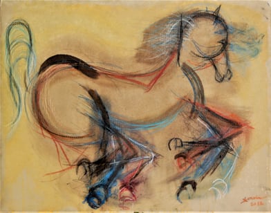 Décennie 2010 // Cheval préssé (Peinture sur papier)