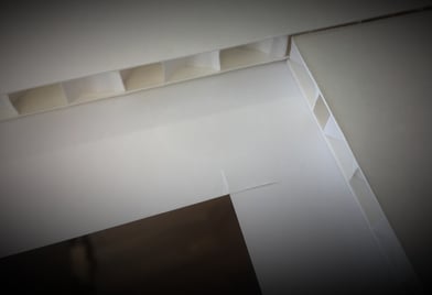 Passepartout mit Wabenkarton unterlegt