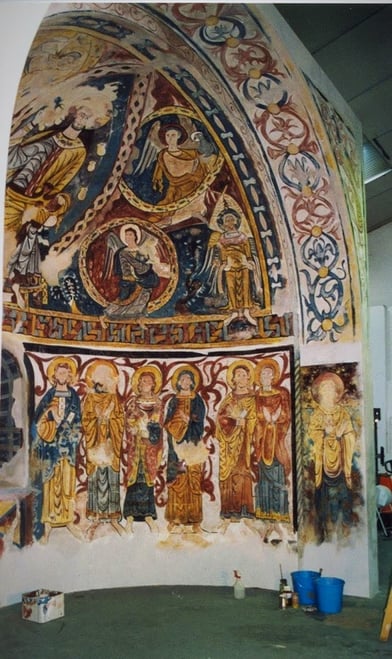 Boveda en poliespan endurecido, pintado a mano. Para Exposición en Centro Cultural .