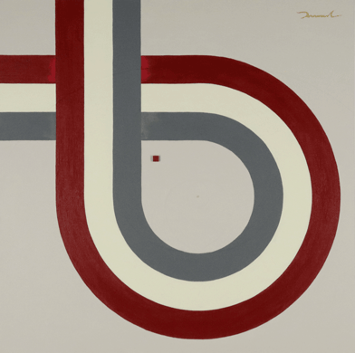 Rising loop 1     652mm×652mm　 S15   Acrylic, wood   2019