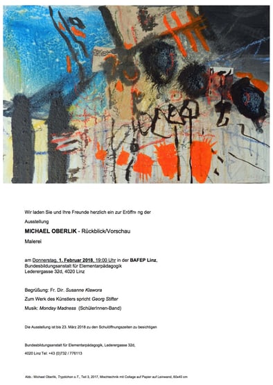 Artikel in den "Kunstnotizen"!:http://www.kunstnotizen.at/michael-oberlik/?ct=t(KUNSTNOTIZEN-2017-Buch_2018_01_09)