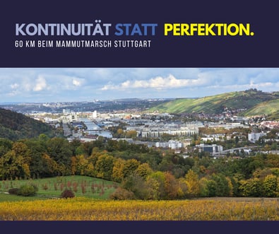 Blick über Stuttgart mit Weinbergen und Natur – Symbol für Kontinuität statt Perfektion beim Mammutmarsch 2025