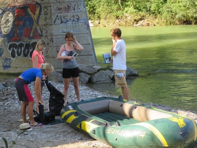 Information am Bootseinstieg an der Marienbrücke in Wolfratshausen, Foto: Renate Müller