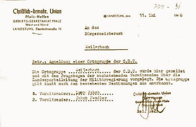 Gründungsurkunde vom 11. Mai 1946