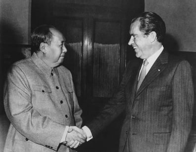 President Nixon meets Chairman Mao in China 1972