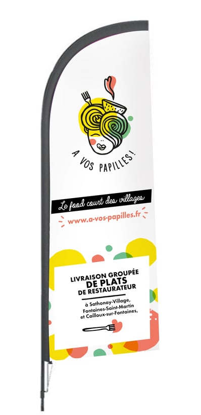 logotype identité visuelle charte graphique totem kakemono papilles livraison couleurs