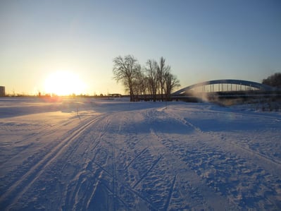 旭川　早朝の景色　澄んだ空気